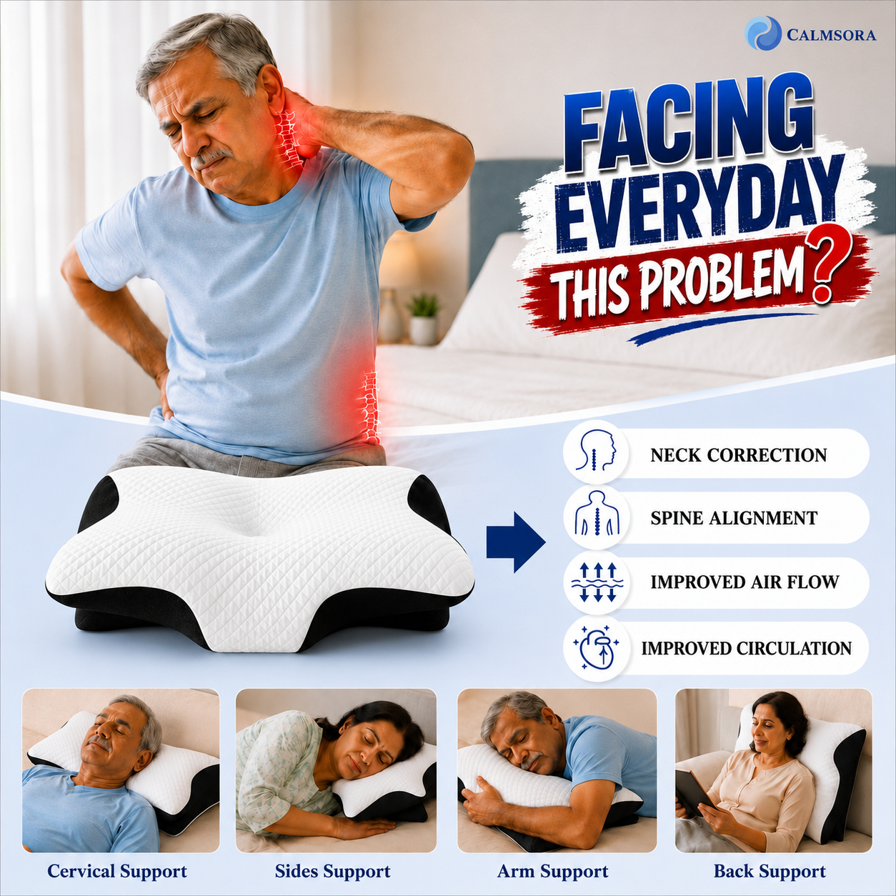 Calmsora™ Orthopedic Pain Relief Pillow